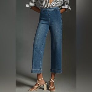 Anthropologie The Skipper Side-Zip High-Rise Crop Wide-Leg Jeans by Pilcro